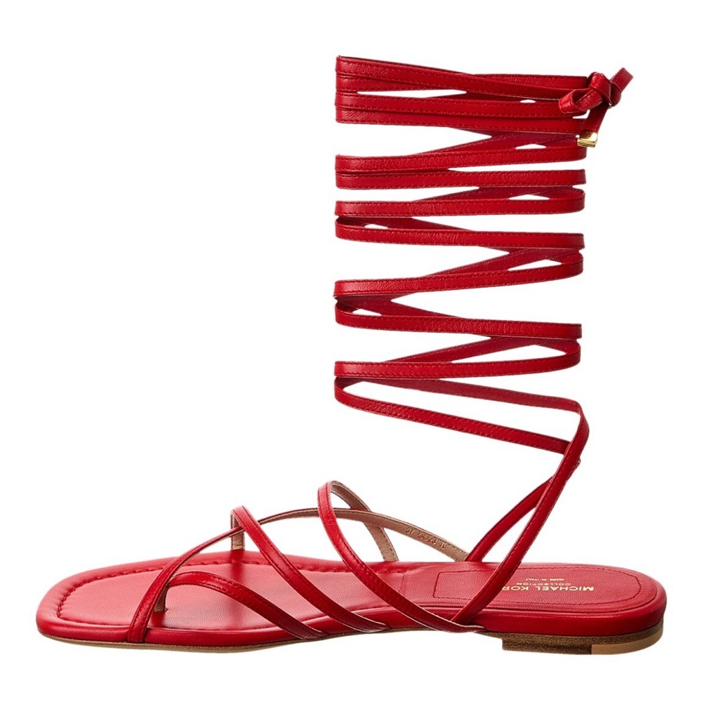 NWT + Box Michael Kors Jade Runway Sandals (Red) - Picture 2 of 6